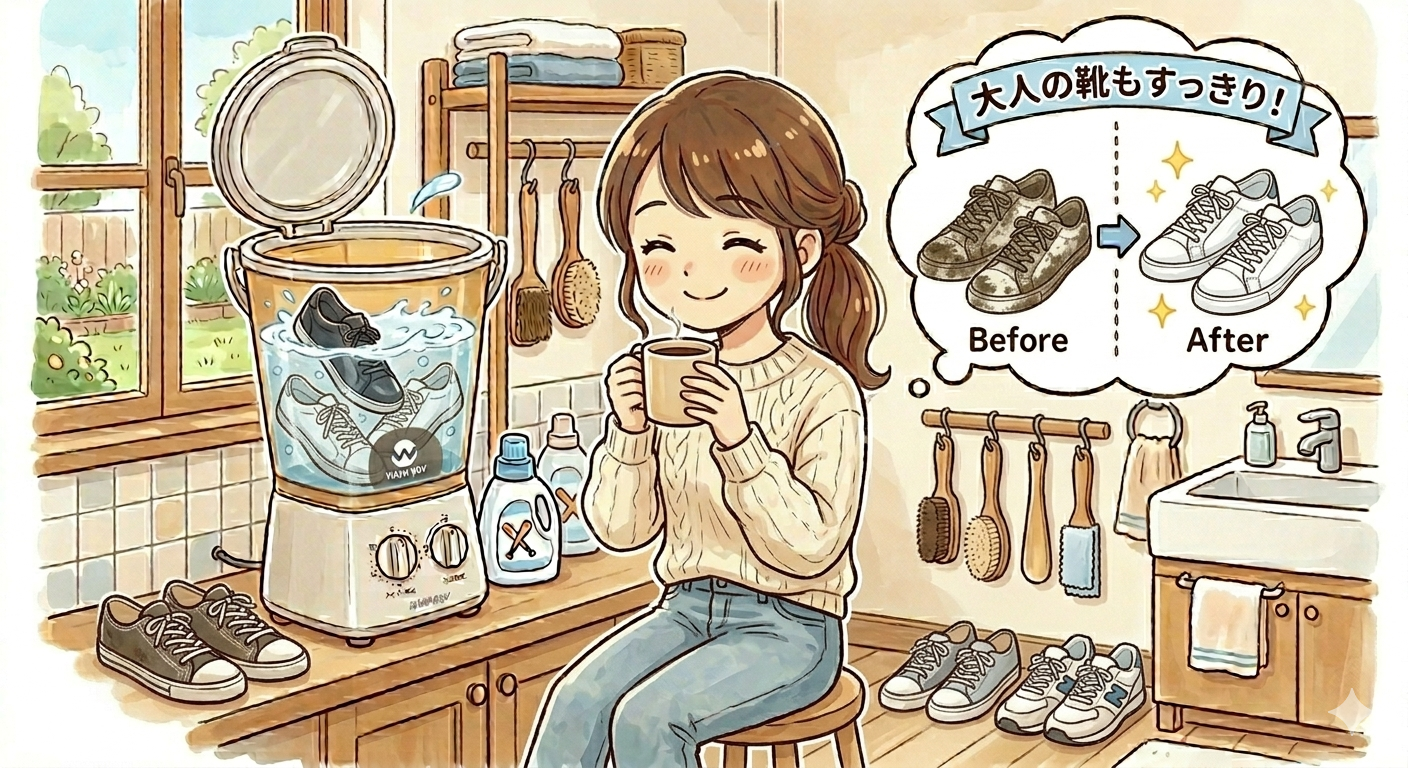 ウォッシュボーイで大人の靴は洗える